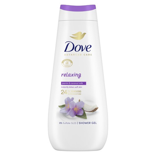 DOVE ADVANCED CARE Gel de bany relaxant amb gessamí i llet de coco