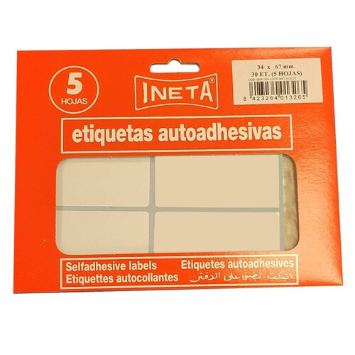 INETA Etiquetes adhesives blanques 34 x 67 mm