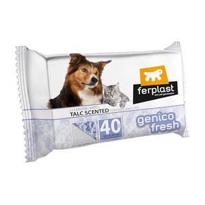 FERPLAST Toallitas higiénicas aroma a talco para perro y gato 40 por envase