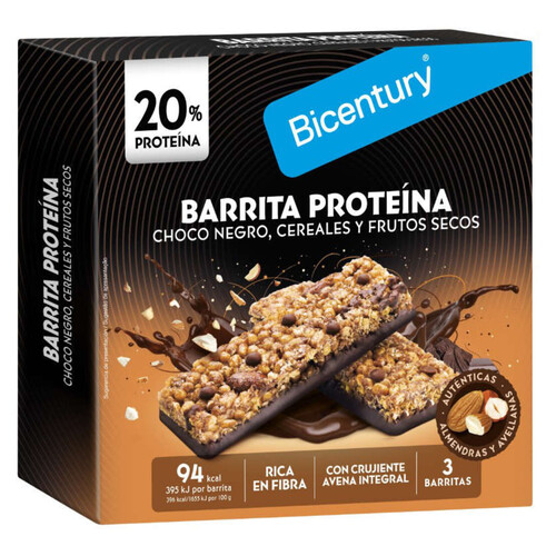 BICENTURY Barreta proteïna de xocolata i ametlla