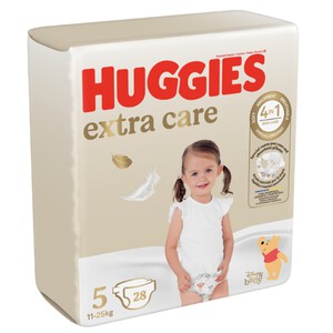 HUGGIES EXTRA CARE Pañales talla 5 (11-25 kg) 28 por envase