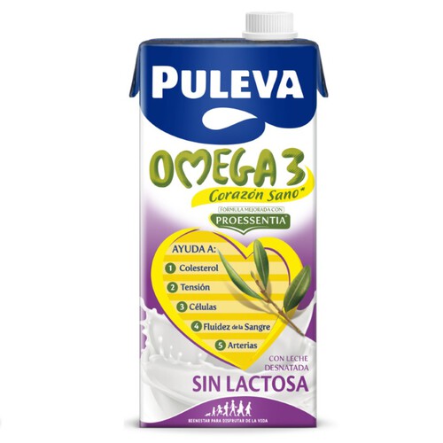 PULEVA OMEGA 3 Llet desnatada sense lactosa en cartró