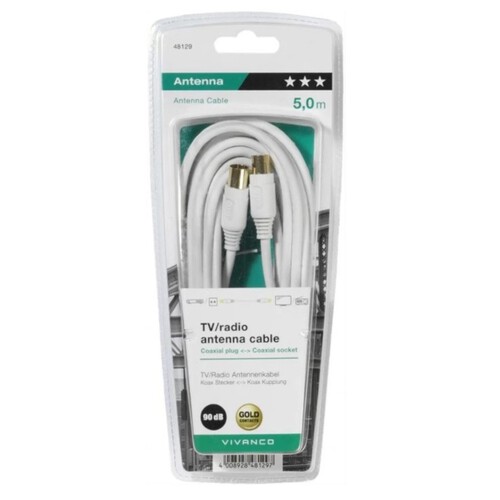 VIVANCO Cable d'antena 5 m 90dB