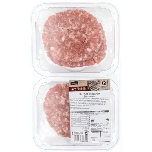 BONPREU Burger meat de porc i vedella