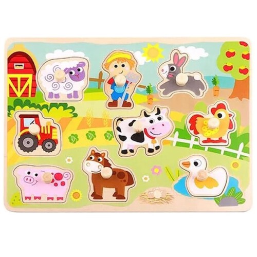 TOOKY TOY Trencaclosques animals granja de fusta