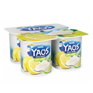 NESTLÉ YAOS Yogur griego de lima y limón Yaos 4 x 0.115L