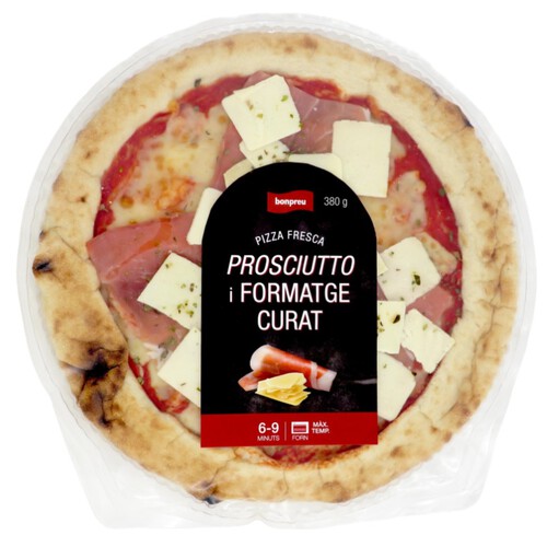 BONPREU Pizza fresca prosciutto i formatge curat