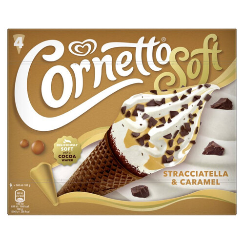 CORNETTO Gelat cucurutxo de stracciatella i caramel