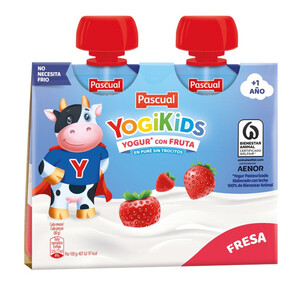 YOGIKIDS Yogur líquido de fresa 2 x 0.08kg