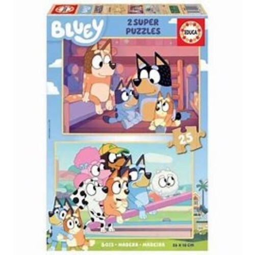 EDUCA Trencaclosques de fusta de Bluey 2x25P