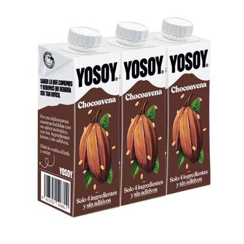 YOSOY Beguda de civada amb xocolata 3x250 ml en cartró