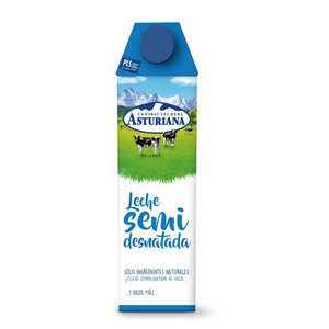 ASTURIANA Leche semidesnatada en cartón 1L