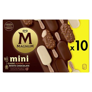 MAGNUM Helado mini clásico, almendra y blanco 10 x 0.044kg