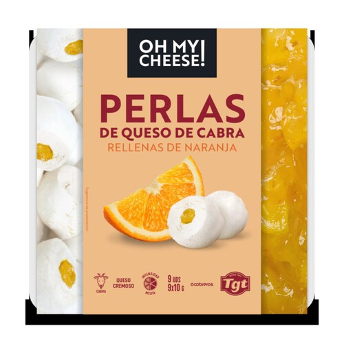 OH MY CHEESE! Perles de formatge de cabra farcides de taronja