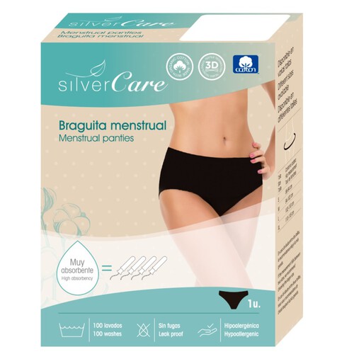 SILVERCARE Calceta menstrual talla M ecològica