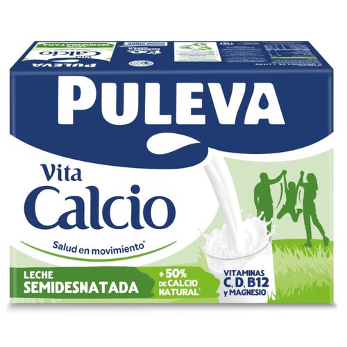 PULEVA VITA CALCIO Llet semidesnatada amb calci 6x1L en ampolla