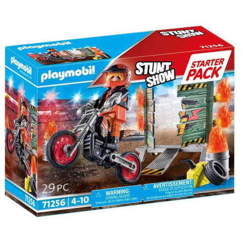 PLAYMOBIL Starter Pack Moto amb paret de foc