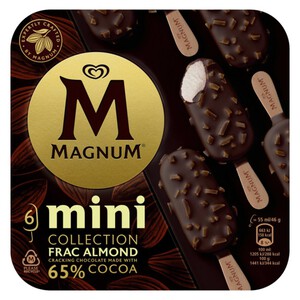 MAGNUM Helado mini nata, chocolate y almendras 6 x 0.046kg