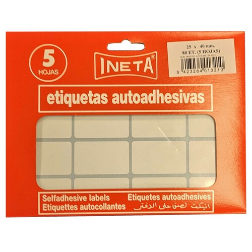 INETA Etiquetes adhesives blanques 25 x 40 mm