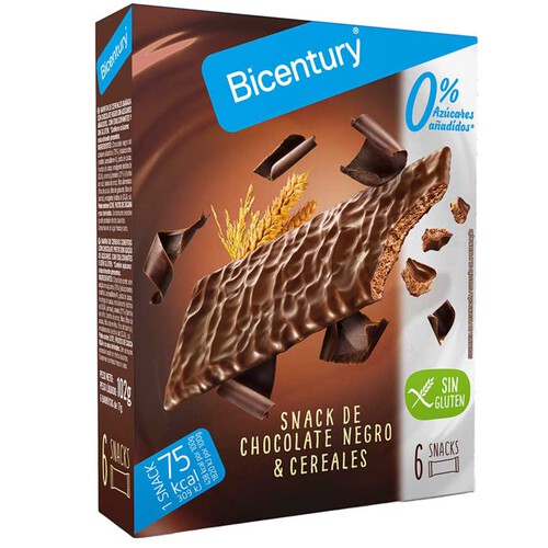 BICENTURY Snacks de xocolata negra i cereals sense gluten