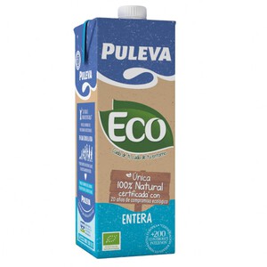 PULEVA Leche ecológica entera en cartón 1L