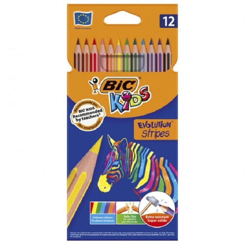 BIC Colors de fusta Evolution stripes