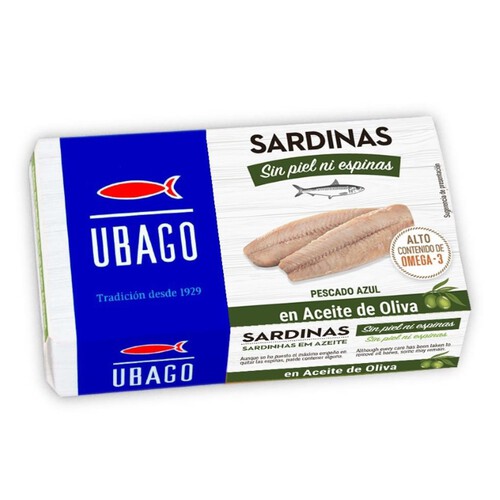 UBAGO Sardines sense pell ni espines en oli d'oliva