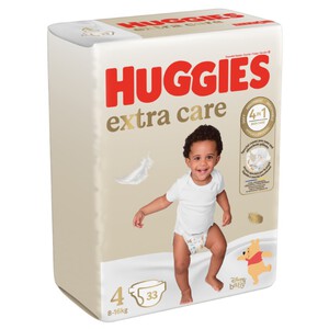 HUGGIES EXTRA CARE Pañales talla 4 (8-16 kg) 33 por envase