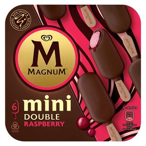 MAGNUM Helado mini de chocolate con frambuesas 6 x 0.05kg