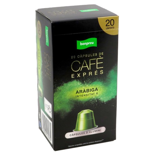 BONPREU Càpsules de cafè Aràbiga Intensitat 6