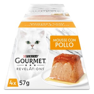 GOURMET REVELATIONS Comida en mousse de pollo para gato adulto 4 x 0.057kg