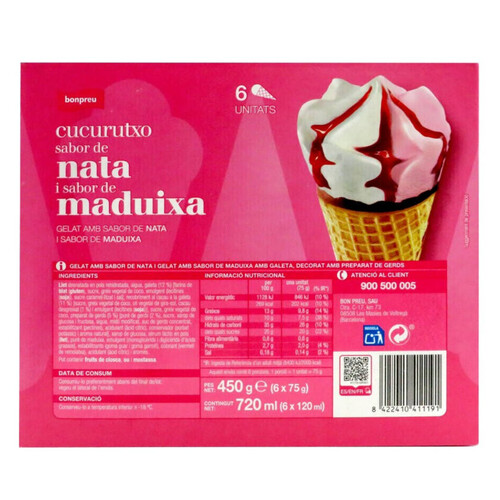 BONPREU Cucurutxo sabor de nata i sabor de maduixa