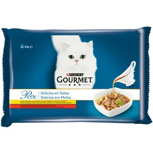 GOURMET Salsa de pollo y buey para gato adulto 4 x 0.085kg