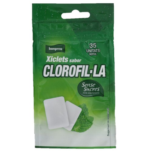 BONPREU Xiclets gust de clorofil·la sense sucres