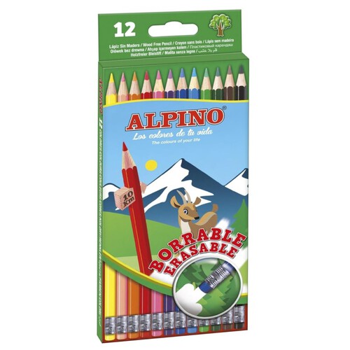 ALPINO Llapis de colors amb goma d'esborrar