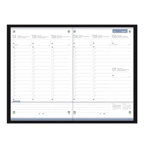 OXFORD Agenda A5 Setmana-Vista Negre