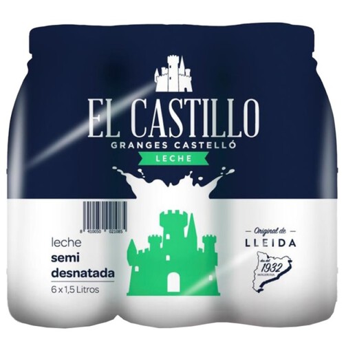 CASTILLO Llet semidesnatada 6x1,5L en ampolla