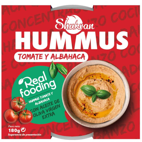 SHUKRAN Hummus de tomàquet i alfàbrega