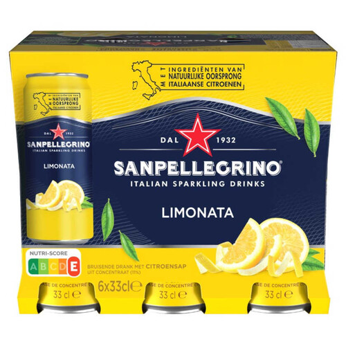 SAN PELLEGRINO Aigua amb gas amb gust de llimona 6x33cl