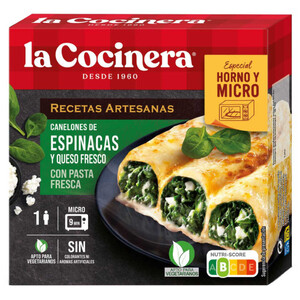 LA COCINERA Canelones de espinacas y queso 0.28kg