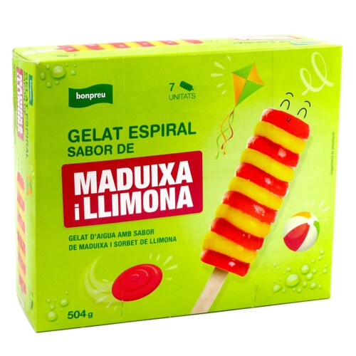 BONPREU Gelat espiral sabor de maduixa i llimona