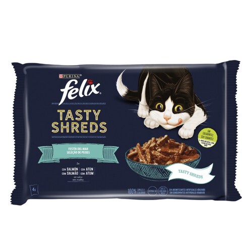 FELIX Menjar humit de peix per a gat Tasty Shreds