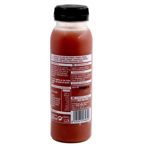 BONPREU Barreja de sucs vermell Smoothie en ampolla de 250 ml