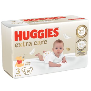 HUGGIES EXTRA CARE Pañales talla 3 (6-10 kg) 40 por envase