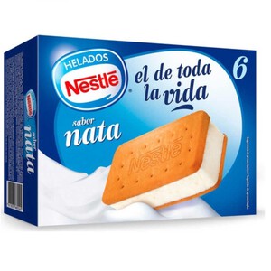 NESTLÉ Helado sándwich de nata 6 x 0.054kg