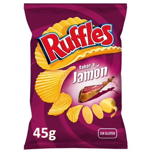 RUFFLES Patates fregides amb gust de pernil