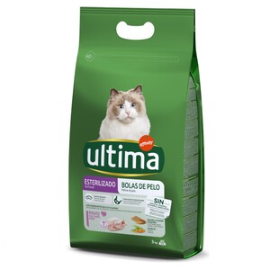 ULTIMA Comida control bolas de pelo para gatos 3kg