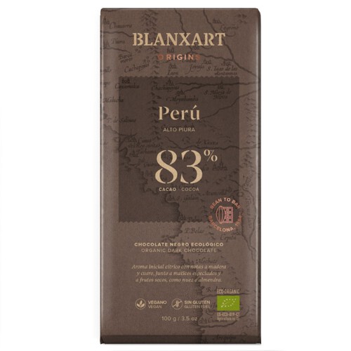 BLANXART Xocolata negra 83% del Perú ecològica