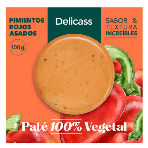 DELICASS Paté vegetal amb pebrot vermell rostit