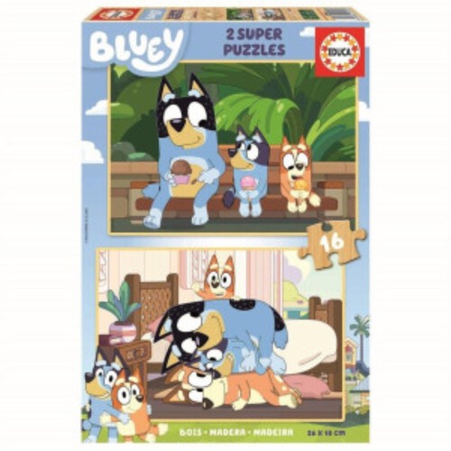 EDUCA Trencaclosques de fusta de Bluey 2x16P